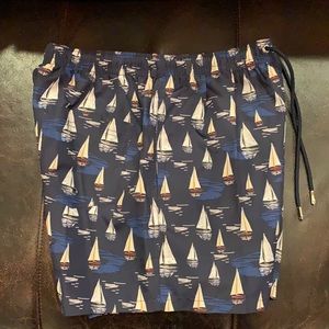 Zara Man boat print swim trunks NWT